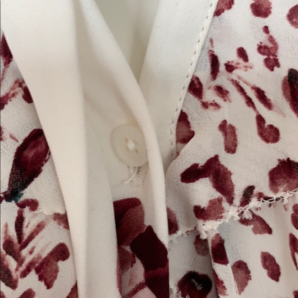 Joie Top Floral Ruffle print Sz L - Picture 4 of 8